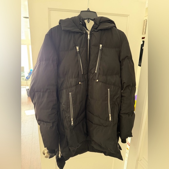 Sam Edelman Black Faux Shearling Lined Puffer Coat - Picture 13 of 15